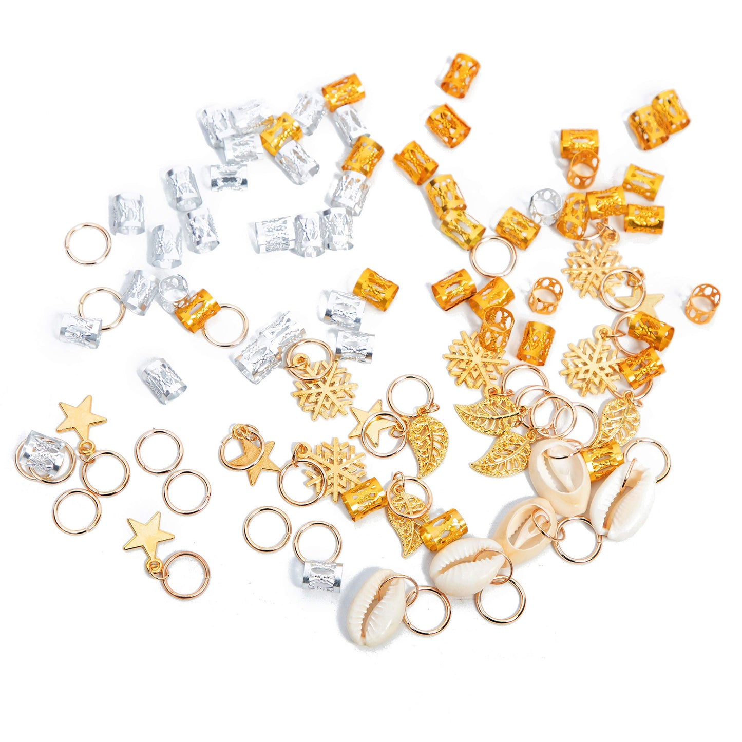 80-Piece Hair Jewelry Set – Gold & Silver Braiding Accessories