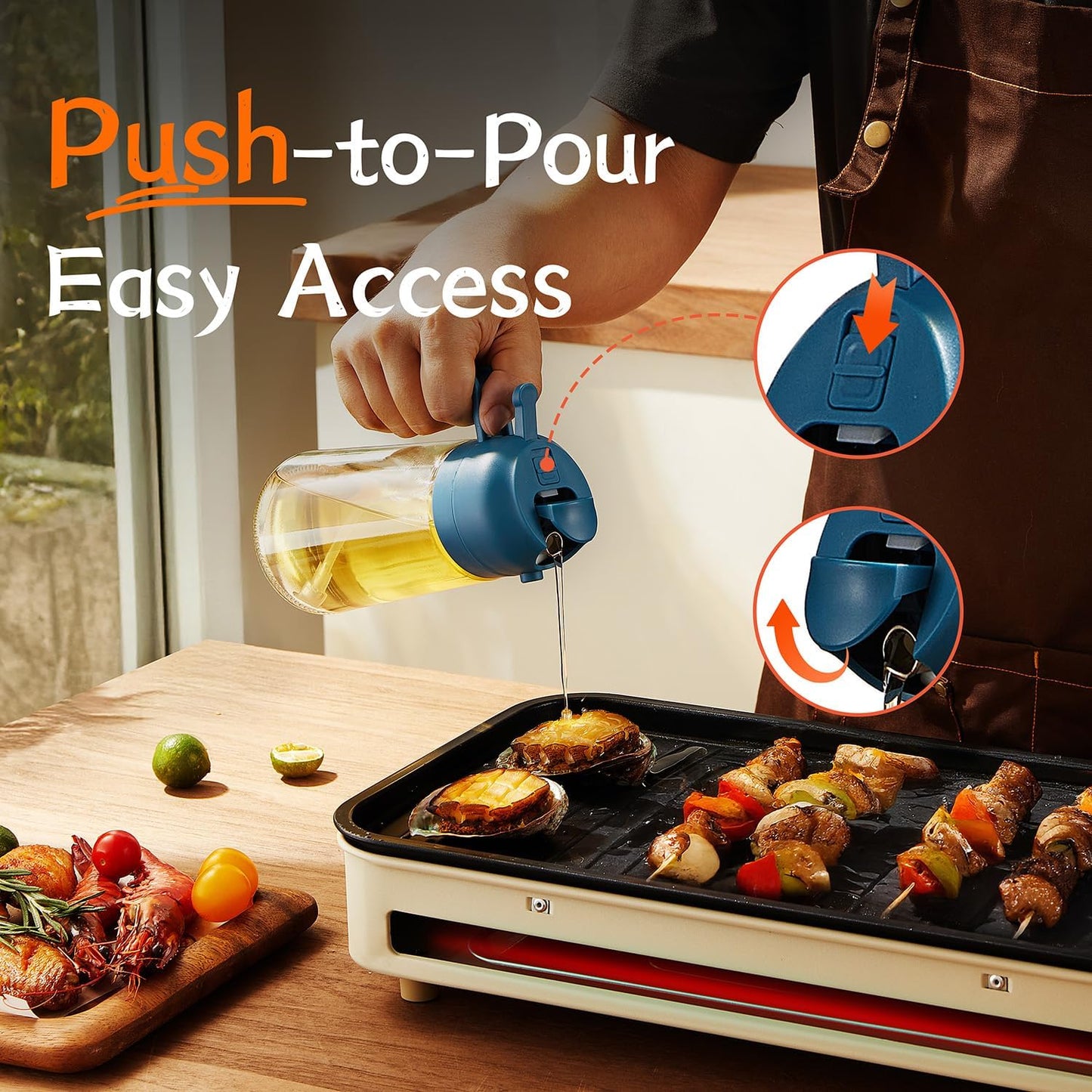 2-in-1 Olive Oil Spray Bottle – 16oz