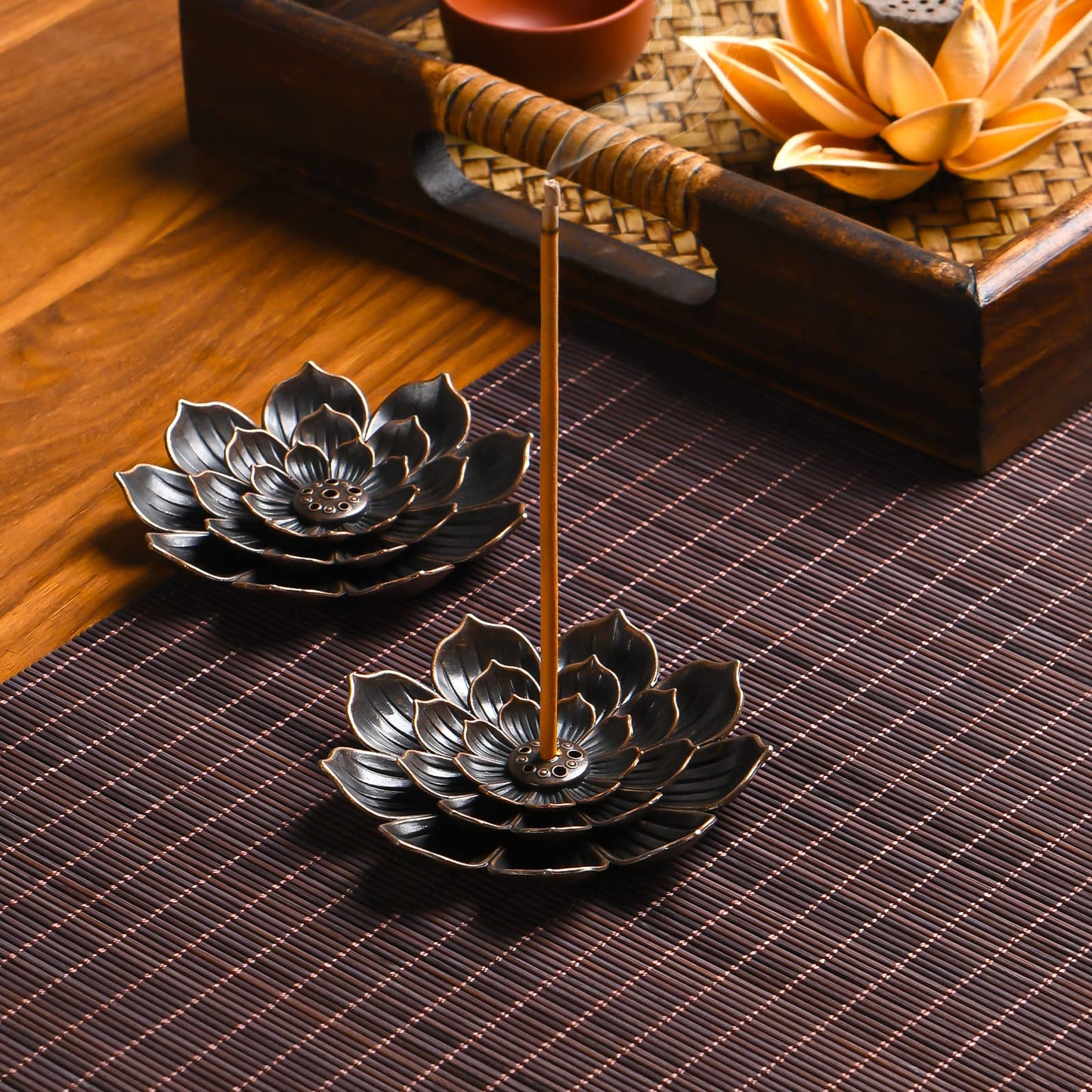 Lotus Incense Burner – 3-in-1 Zinc Alloy Holder