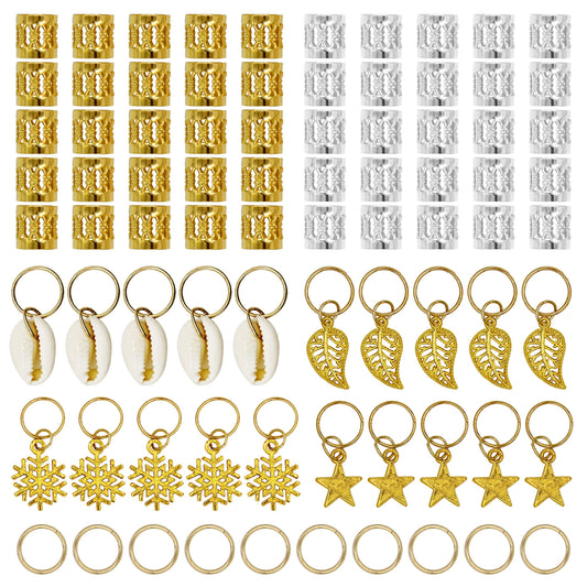 80-Piece Hair Jewelry Set – Gold & Silver Braiding Accessories