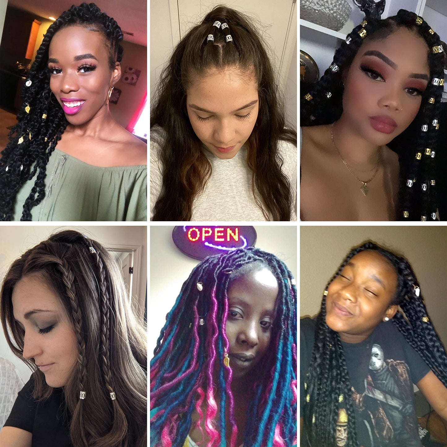 80-Piece Hair Jewelry Set – Gold & Silver Braiding Accessories