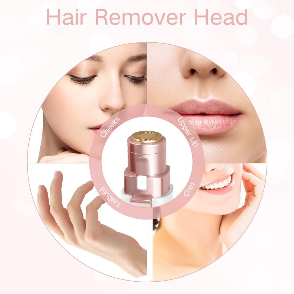 2-in-1 Rechargeable Facial Hair Remover & Eyebrow Trimmer with LED Light 