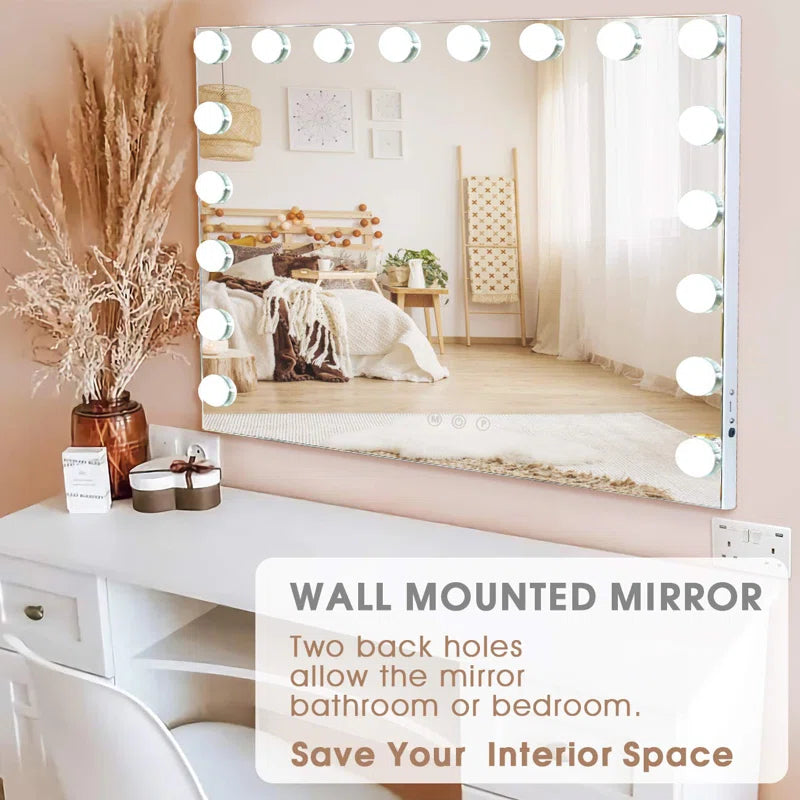 Sleek Rectangle LED Metal Mirror – Illuminate Your Space with Style!