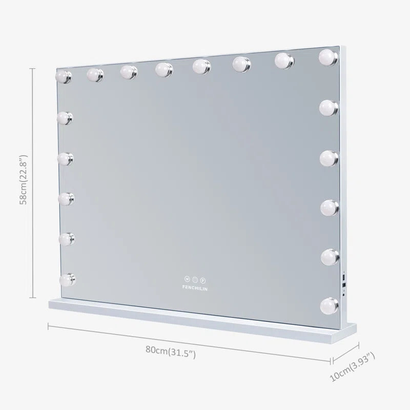 Sleek Rectangle LED Metal Mirror – Illuminate Your Space with Style!