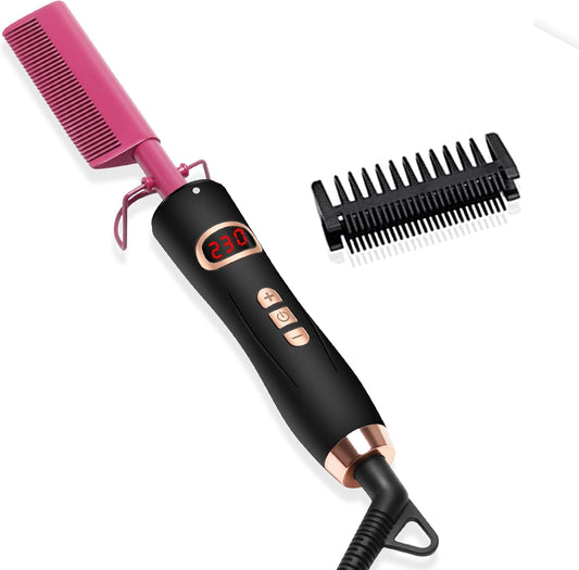 Portable Hair Straightener Brush & Comb