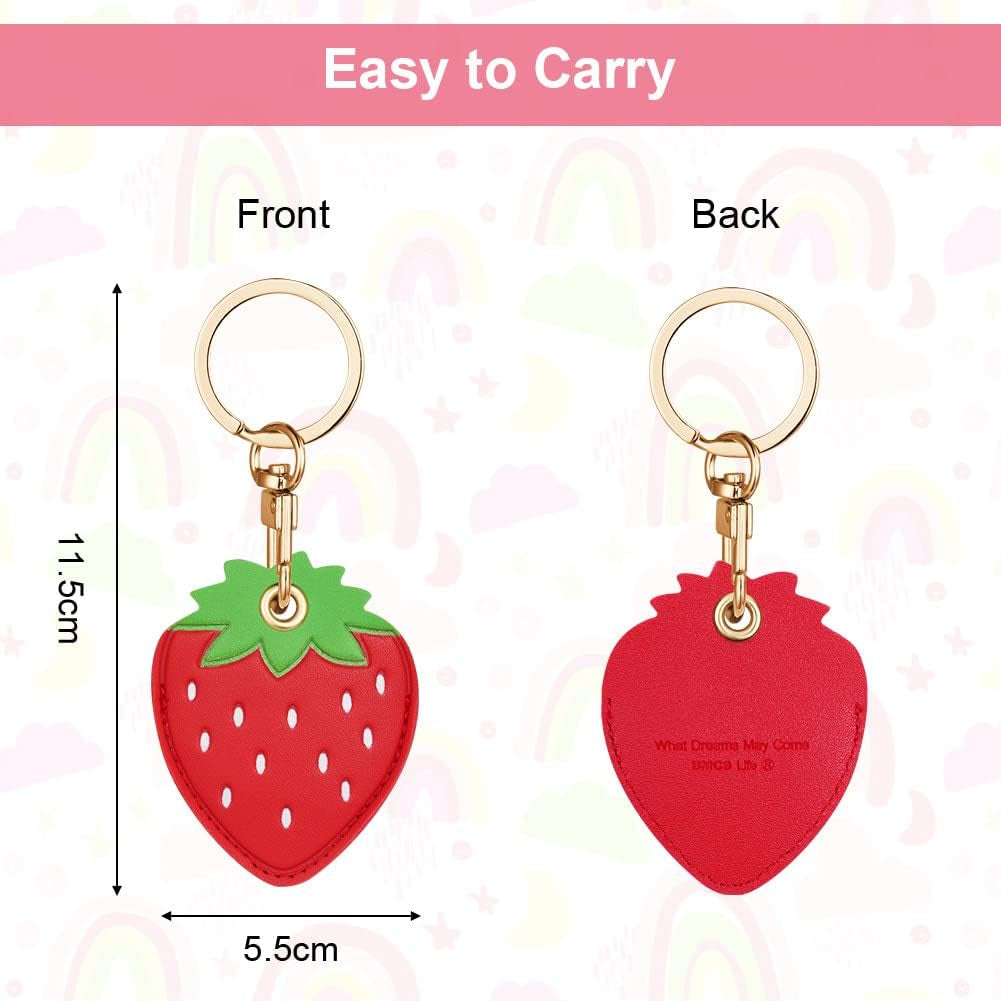 Fun Cartoon Leather Airtag Keyring Case - Protect Your Airtag in Style!