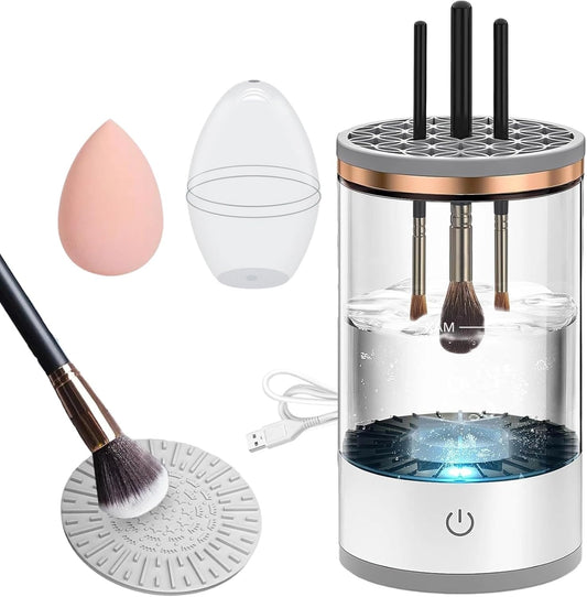 Electric Makeup Brush Cleaner & Spinner with Makeup Sponge 